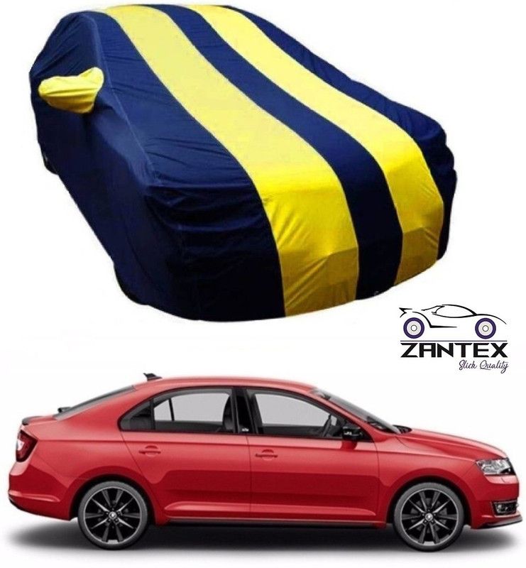 ZANTEX Car Cover For Skoda Rapid (With Mirror Pockets)  (Blue, Yellow)