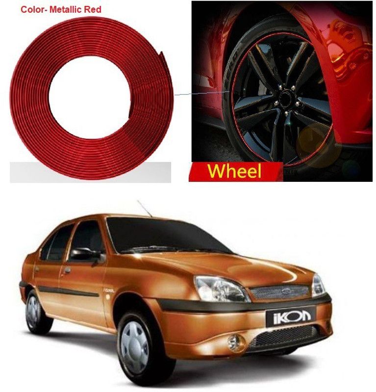 PRTEK Car Beading Exterior Chromium Plated (RED) for Exterior Rim, Grill, Headlight, Back Light, Wheel, Hub, Stickon A62 Car Beading Roll For Grill and Garnish Cover  (5 m)