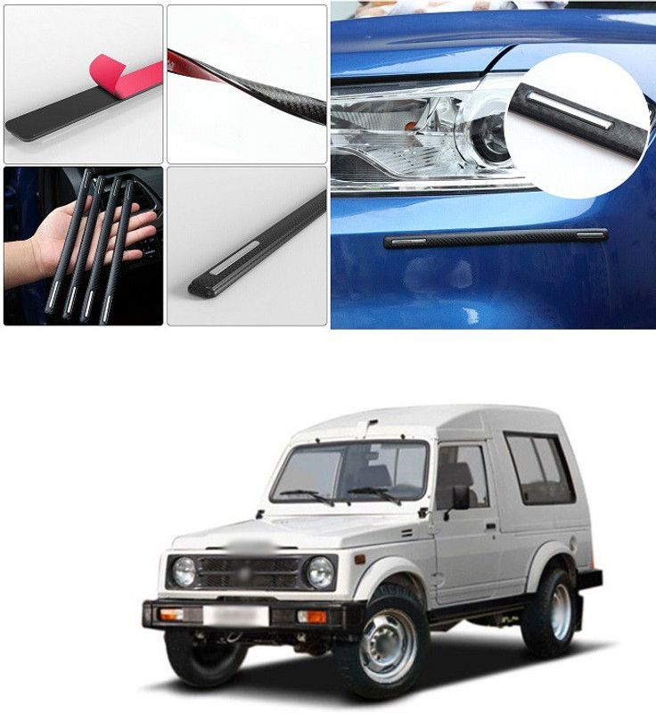PROEDITION Plastic Car Door Guard  (Black, Silver, Pack of 4, Maruti, Gypsy)