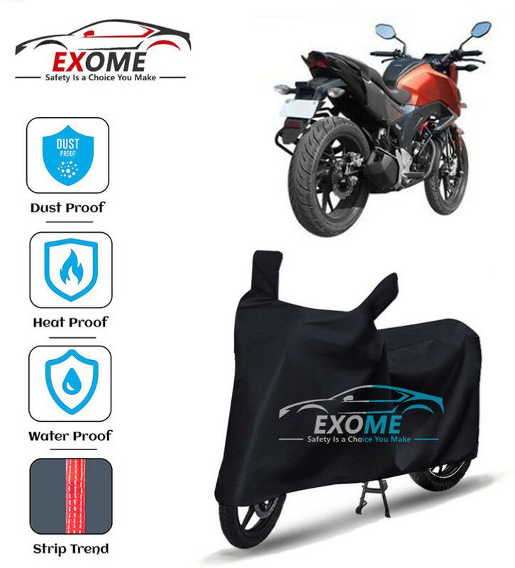 EXOME Waterproof Two Wheeler Cover for Honda  (CB Hornet 160R, Black)