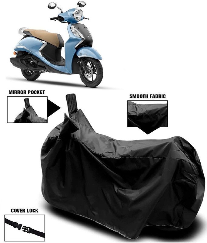 AutoFave Two Wheeler Cover for Yamaha  (Fascino 125 FI, Black)