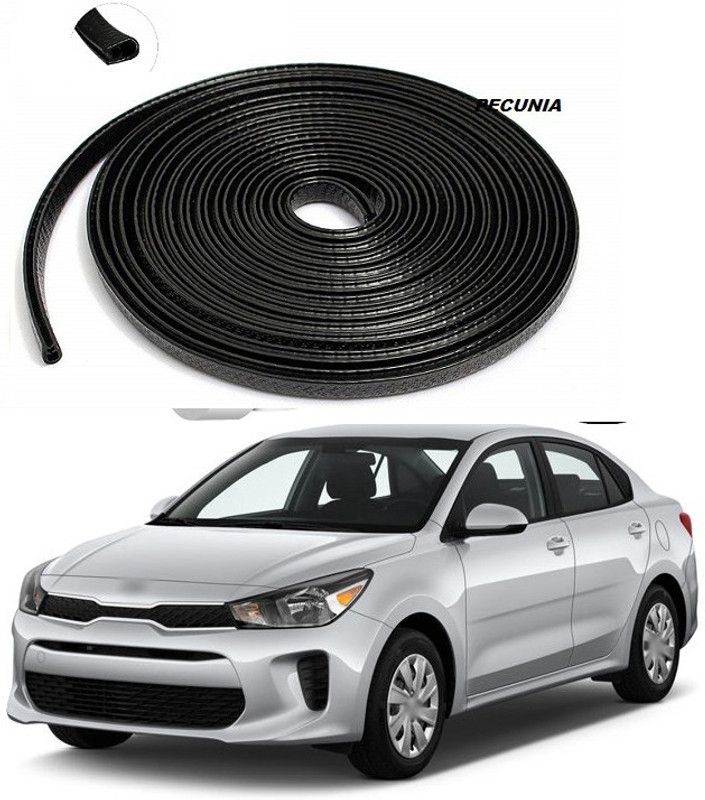 PECUNIA Car Door Protector U Shape Edge Trim Rubber Seal Built in Shaped Stell Sheet Protector Rubber Car Door Protector Car Protection Door Edge Clips Fit for Most Car A105 Car Beading Roll For Window, Bumper, Door  (5 m)