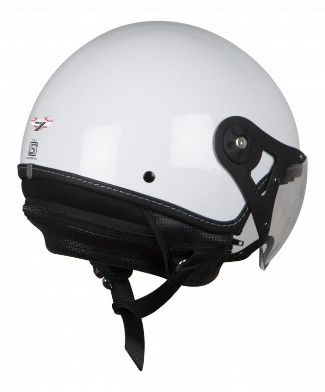 Steelbird SBH-10 BUNKER Motorbike Helmet  (Glossy White Plain Visor)