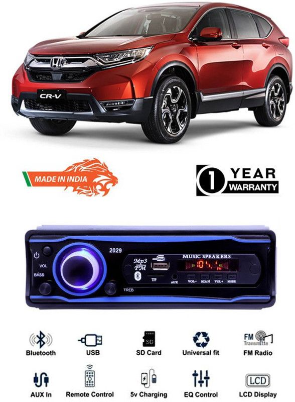 Bluedrum Blue 2029 USB/AUX/SD/BLUETOOTH/FM/MP3 BOOM MASTER STANDARD- B-D158 Car Stereo  (Single Din)