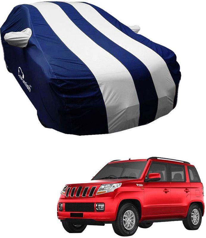 AutoFurnish Car Cover For Mahindra TUV300 (With Mirror Pockets)  (Blue, Silver)