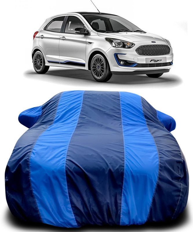 Genipap Car Cover For Ford Figo (With Mirror Pockets)  (Blue, Blue)