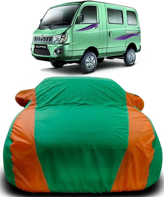 ARN Car Cover For Mahindra Supro (With Mirror Pockets)  (Green, Orange)