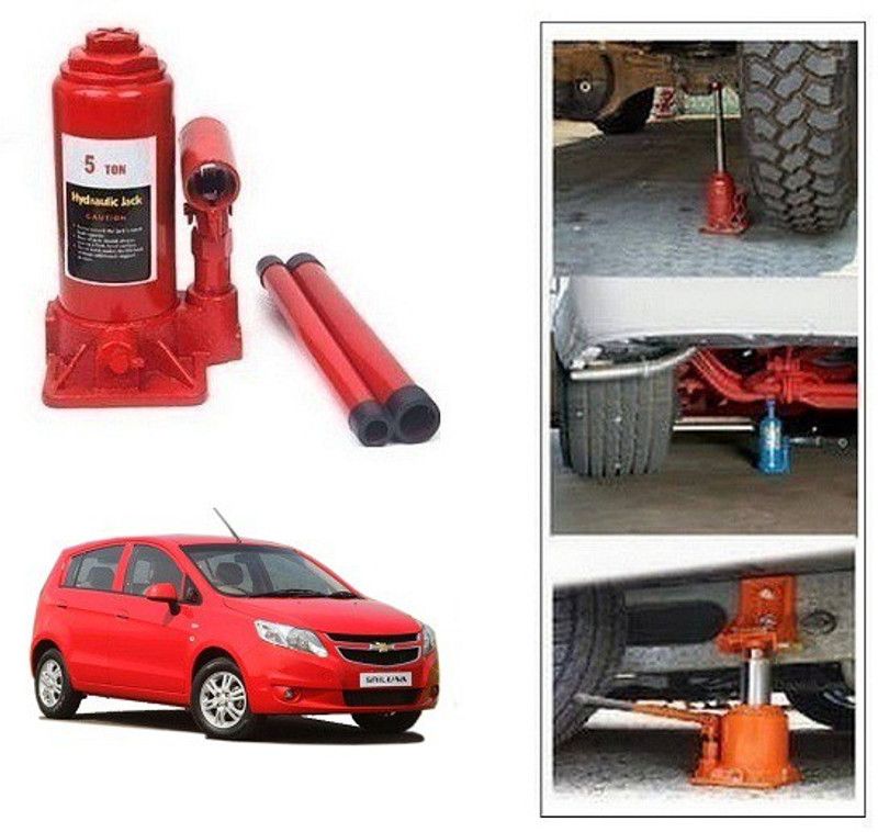 RS ENTERPRISES CARS RS Chevrolet UVA Vehicle 5 Ton Hydraulic Bottle Jack (RED) Vehicle Jack  (5000 kg)
