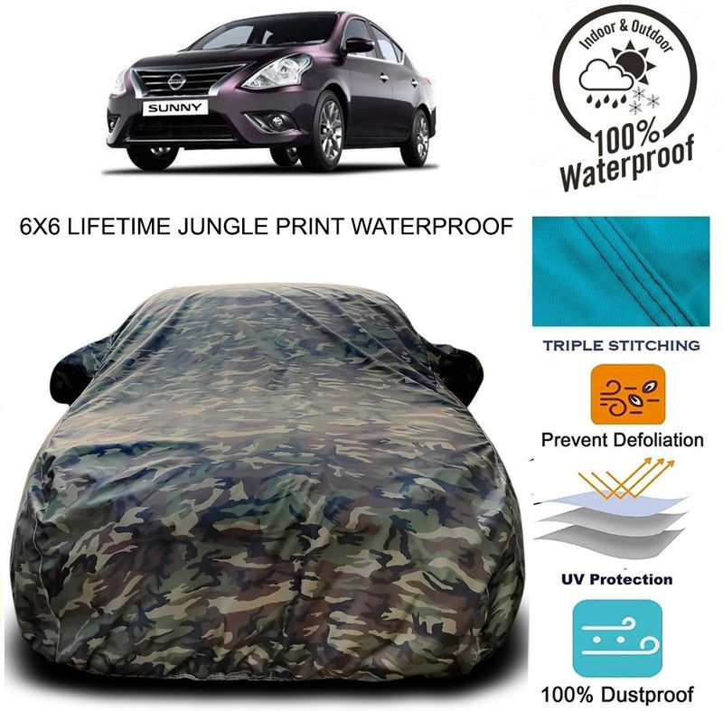 Dvis Car Cover For Nissan Sunny (With Mirror Pockets)  (Green)