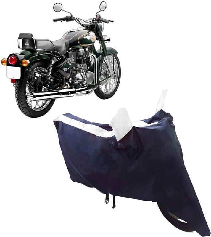 BLUERIDE Two Wheeler Cover for Royal Enfield  (Bullet 350, White)