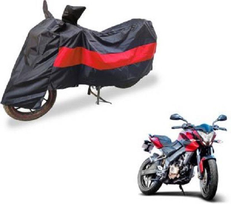 Star India Waterproof Two Wheeler Cover for Bajaj  (Pulsar 200 NS DTS-i, Black, Red)