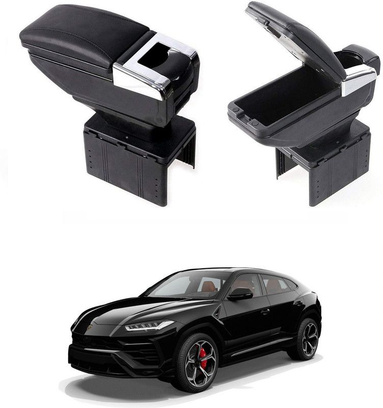 Oshotto PU Leather AR-01 Car Armrest Console Box For Urus Black Car Armrest  (Lamborghini, Urus V8 Petrol)