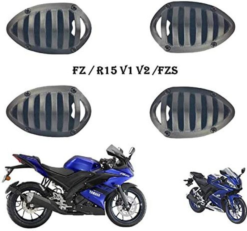 AS TRADERSS Motorcycle Plastic Turn Signal Indicator Bike Headlight Grill  (Black)