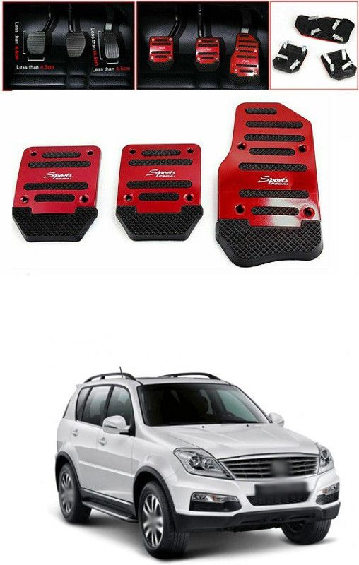 PRTEK CAR 3pcs Nonslip Car Pedal Pads Auto Sports Gas Fuel Petrol Clutch Brake Pad Cover Foot Pedals Rest Plate Kits For MT(Manual Transmission) A122 Car Pedal