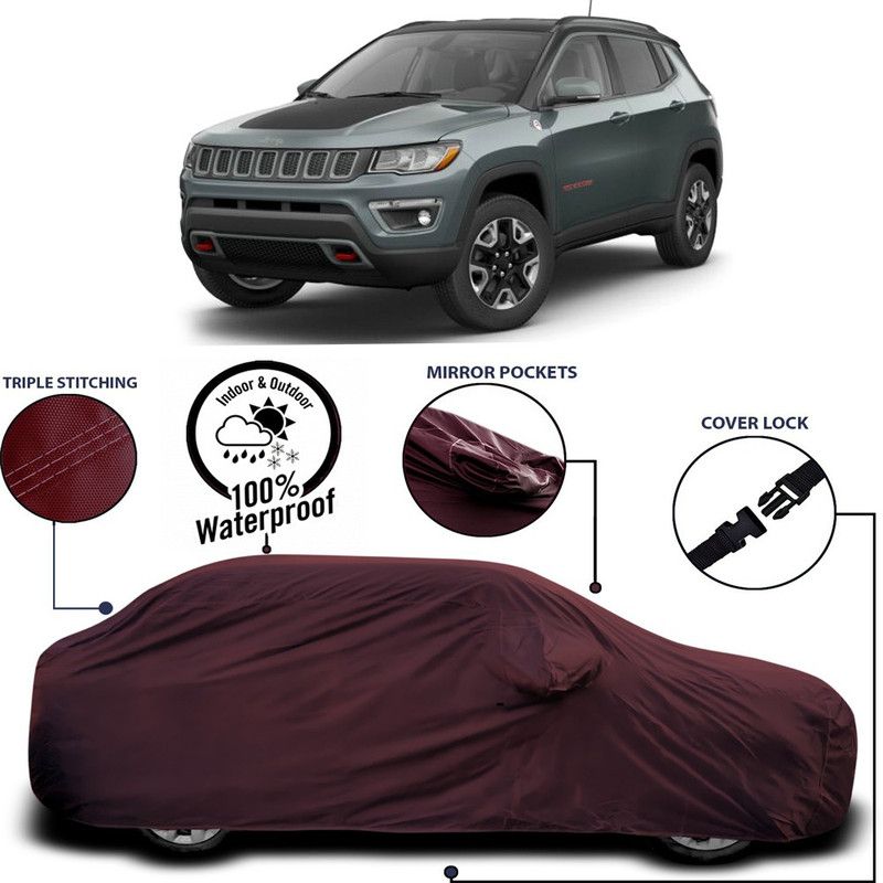 Ascension Car Cover For Jeep Jeep (With Mirror Pockets)  (Maroon)