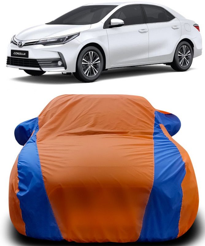 Dvis Car Cover For Toyota Altis (With Mirror Pockets)  (Orange, Blue)