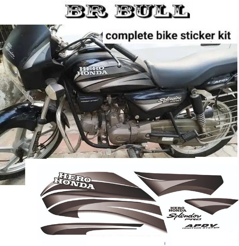 BR BULL Sticker & Decal for Bike  (Grey, Black)