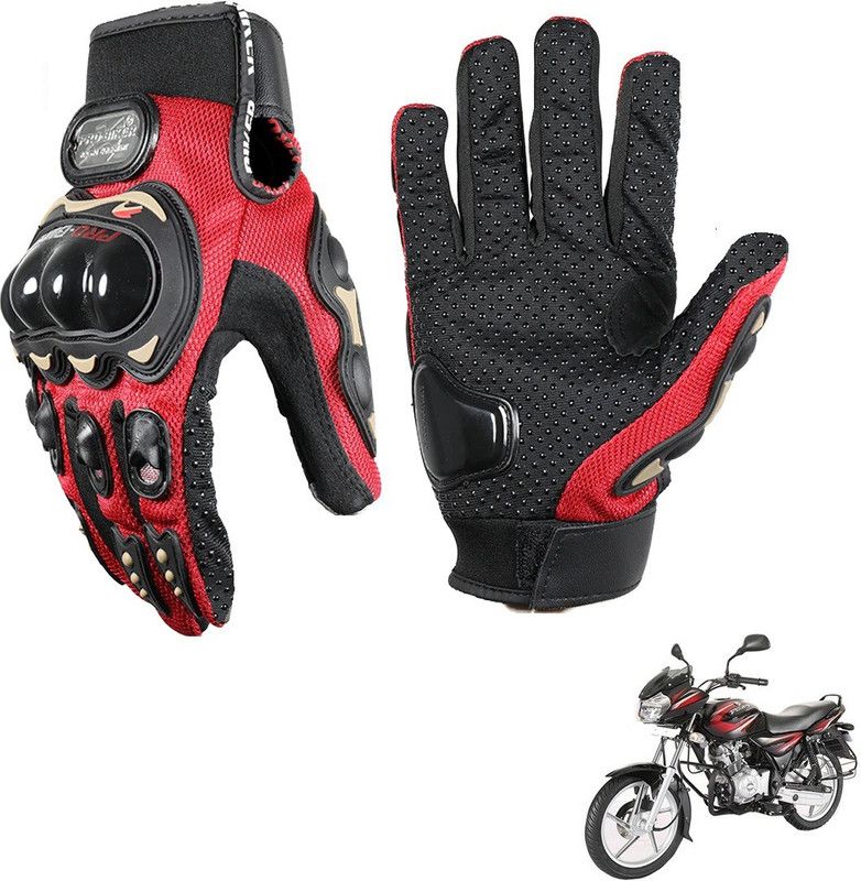 KOZDIKO PRO BIKER GLOVES RED FOR BAJAJ DISCOVER 125 Riding Gloves  (Black)
