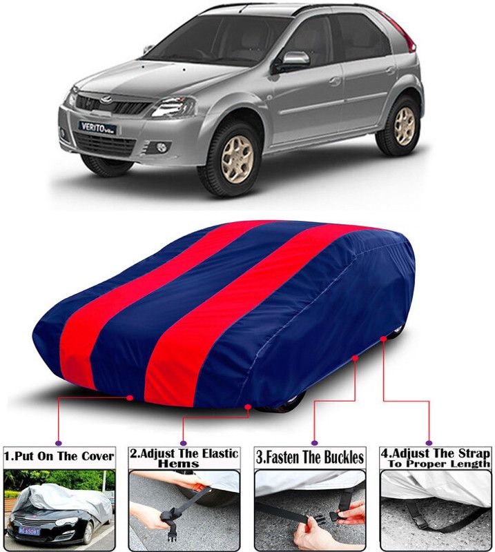 AutoTiger Car Cover For Mahindra Verito Vibe (With Mirror Pockets)  (Red, Blue)