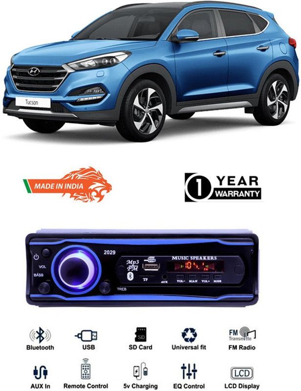 Purpleheart Blue 2029 USB/AUX/SD/BLUETOOTH/FM/MP3 BOOM MASTER STANDARD-PP204 Car Stereo  (Single Din)