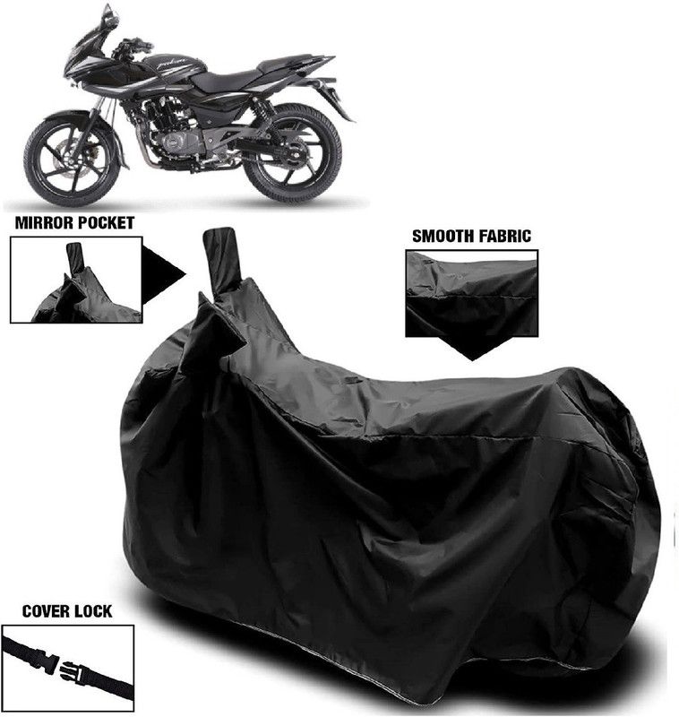 AutoFave Two Wheeler Cover for Bajaj  (Pulsar 220, Black)