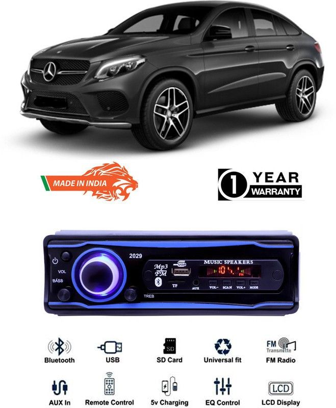AutoTiger Blue 2029 USB/AUX/SD/BLUETOOTH/FM/MP3 BOOM MASTER STANDARD-AT397 Car Stereo  (Single Din)