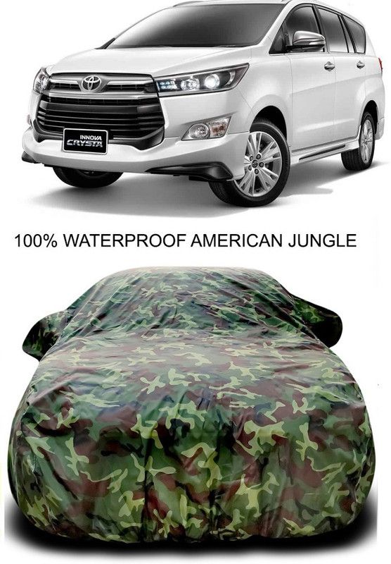 Furious3D Car Cover For Toyota Innova Crysta (With Mirror Pockets)  (Multicolor)