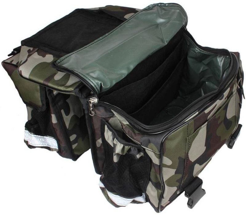 MOCKHE Double-side Multicolor Fabric Motorbike Saddlebag  (36 L)