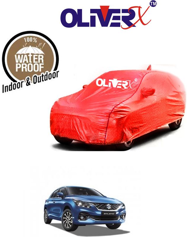 OliverX Car Cover For Maruti Suzuki Baleno 1.2 Delta (With Mirror Pockets)  (Red)