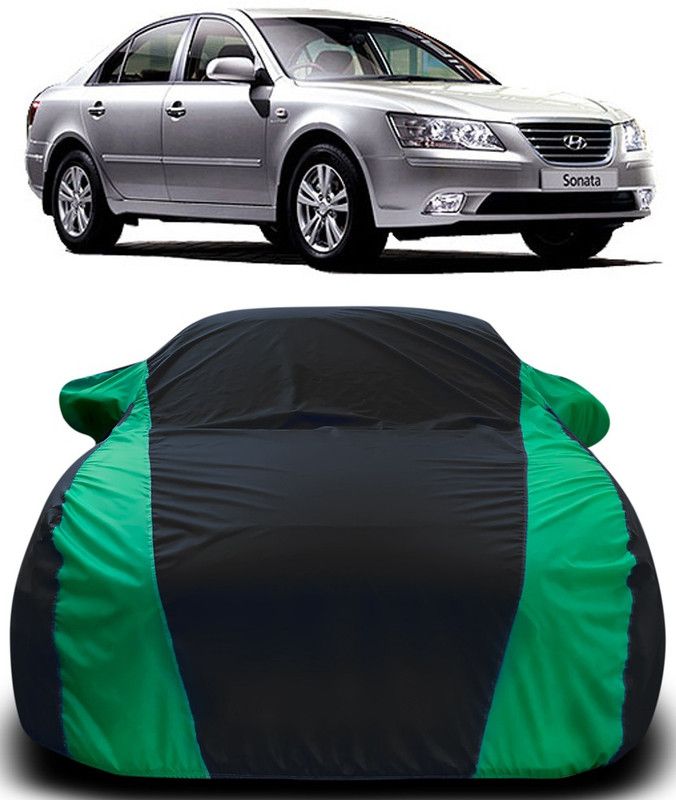 Genipap Car Cover For Hyundai Sonata Transform (With Mirror Pockets)  (Black, Green)