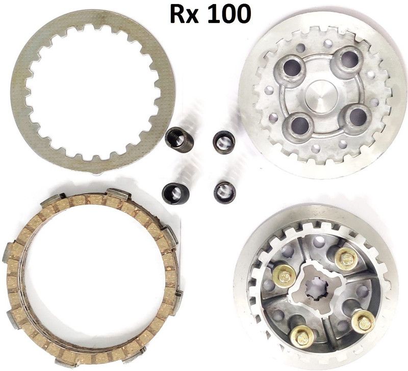 D'Mega Mart Rx 100 Clutch hub, top plate , clutch plates and pressure plate kit with springs Bike Clutch Cover