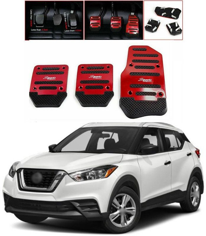 PRTEK CAR 3pcs Nonslip Car Pedal Pads Auto Sports Gas Fuel Petrol Clutch Brake Pad Cover Foot Pedals Rest Plate Kits For MT(Manual Transmission) A182 Car Pedal