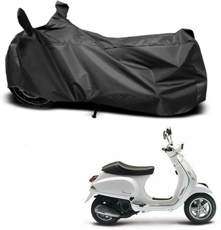 THE REAL ARV Waterproof Two Wheeler Cover for Piaggio  (Vespa, Black)