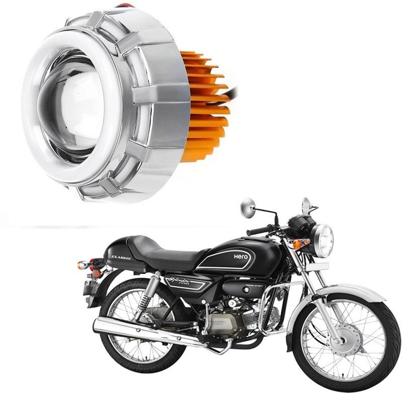 RWT Projector Lamp Headlight with Dual Ring COB LED -842 Headlight, Fog Lamp Motorbike LED for Hero (12 V, 35 W)  (Splendor, Pack of 1)
