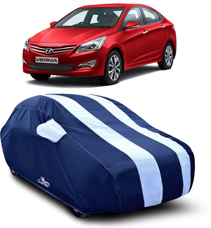 XAFO Car Cover For Hyundai Fluidic Verna (With Mirror Pockets)  (White)