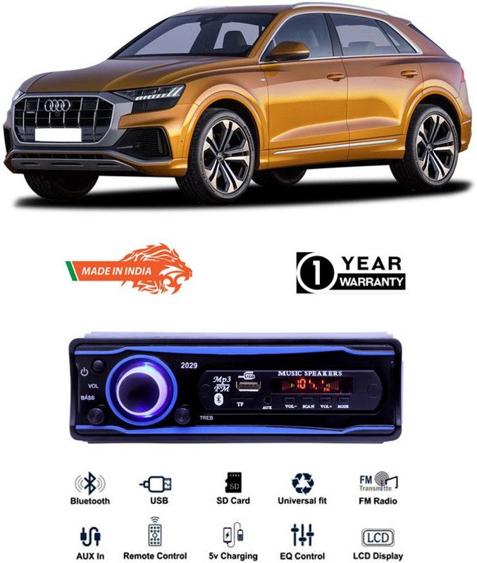 Purpleheart Blue 2029 USB/AUX/SD/BLUETOOTH/FM/MP3 BOOM MASTER STANDARD-PP23 Car Stereo  (Single Din)
