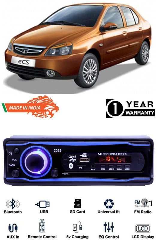 AutoTiger Blue 2029 USB/AUX/SD/BLUETOOTH/FM/MP3 BOOM MASTER STANDARD-AT526 Car Stereo  (Single Din)