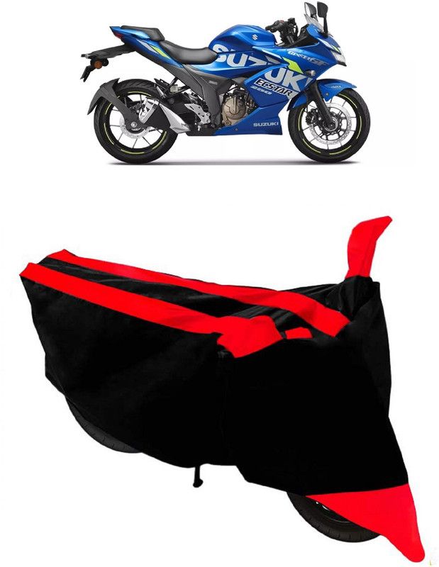 SHIVRAT Two Wheeler Cover for Suzuki  (Gixxer SF 250, Black, Red)
