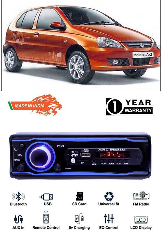 Bluedrum Blue 2029 USB/AUX/SD/BLUETOOTH/FM/MP3 BOOM MASTER STANDARD- B-D520 Car Stereo  (Single Din)
