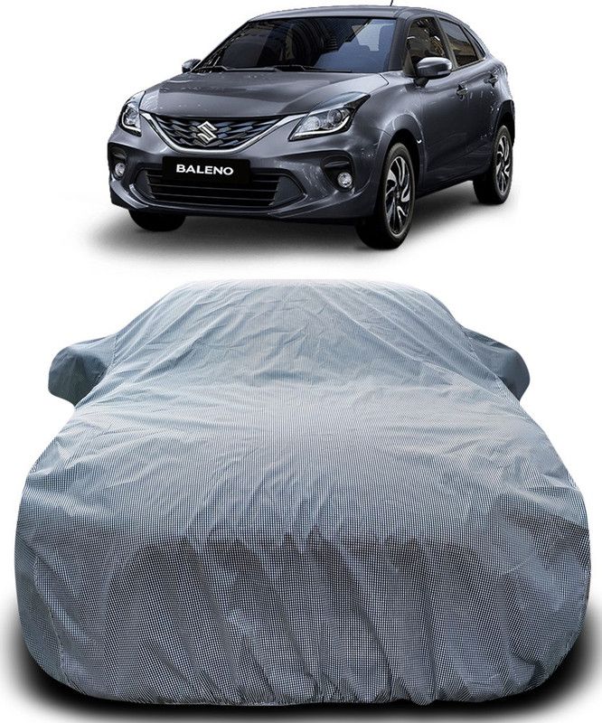 SUNONA Car Cover For Maruti Suzuki Baleno (With Mirror Pockets)  (Black, White)
