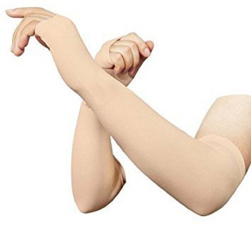 KOTTON LABS Nylon Arm Sleeve For Men & Women  (Free, Beige)