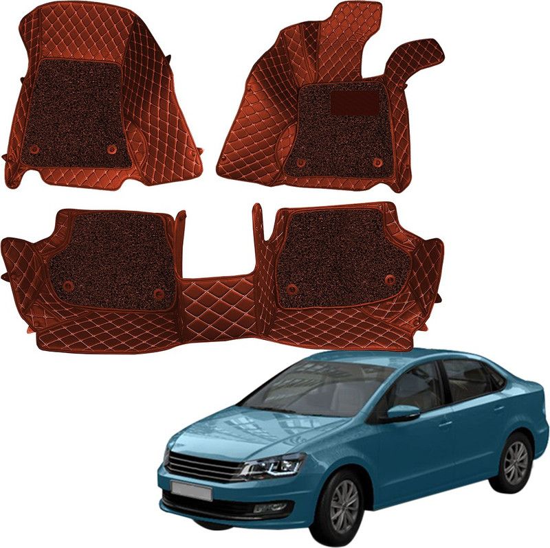 UrbanLifestylers Leatherite 7D Mat For Volkswagen Vento  (Brown)