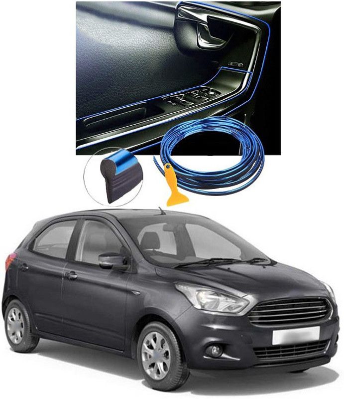 PECUNIA Car Interior Trim Strips-16.4ft/5M Universal Car Gap Fillers Automobile Moulding Line Decorative Accessories DIY Flexible Strip Garnish Accessory with Installing Tool (blue)e25 Car Beading Roll For Bumper, Trunk  (5 m)