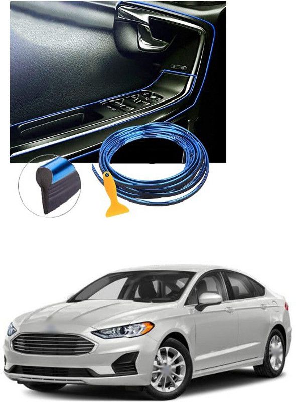 PECUNIA Car Interior Trim Strips-16.4ft/5M Universal Car Gap Fillers Automobile Moulding Line Decorative Accessories DIY Flexible Strip Garnish Accessory with Installing Tool (blue)e59 Car Beading Roll For Bumper, Trunk  (5 m)