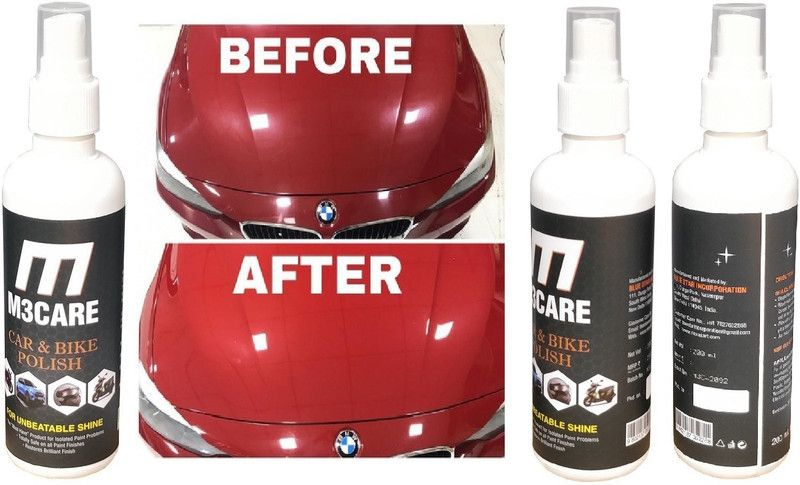 M3CARE Liquid Car Polish for Dashboard, Exterior, Chrome Accent, Bumper, Headlight, Leather, Metal Parts, Windscreen  (600 ml, Pack of 3)