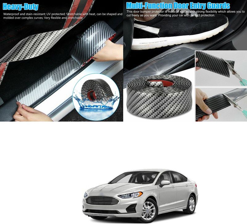 XZRTZ Universal Carbon Fibre Car Door Sill Guards Protector Self-Adhesive Flexible Car Sticker Protector for Car SUV Truck Door Entry Guards, A59 Car Spoiler
