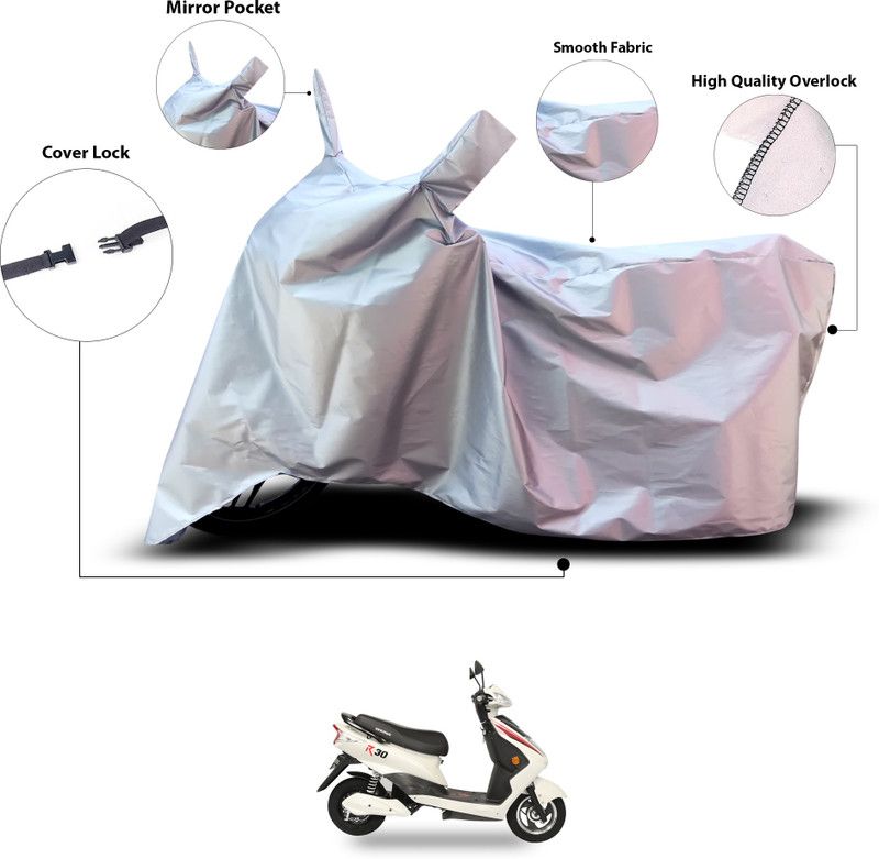 GOSHIV-car and bike accessories Waterproof Two Wheeler Cover for Okinawa  (Silver)