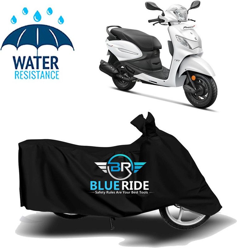 BLUERIDE Two Wheeler Cover for Hero  (Pleasure+ 110, Black)