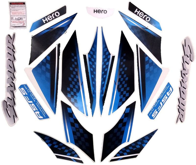 BR BULL Sticker & Decal for Car & Bike  (Blue, Black)