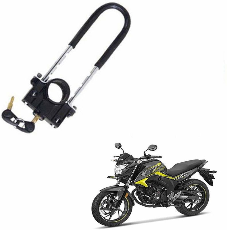 AS TRADERS U-Type Bike Anti Theft Front Shocker Lock Wheel Lock for CB Hornet 160 Wheel Lock  (Black)